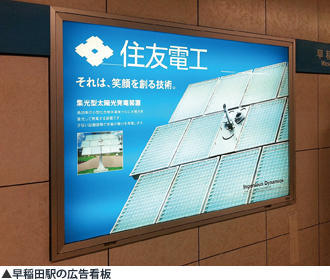 早稲田駅の広告看板