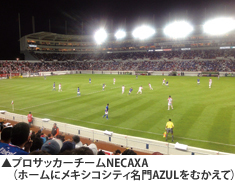 プロサッカーチームNECAXA（ホームにメキシコシティ名門AZULをむかえて）